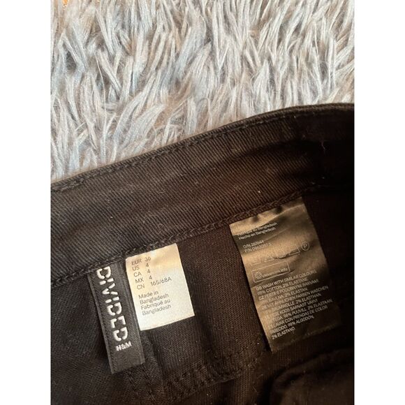 H&M Washed Black Wide Leg High Jeans Size 4 - Picture 5 of 7